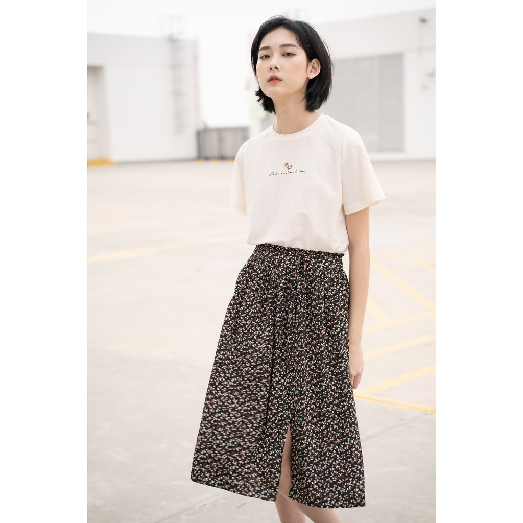 Chân váy xẻ dài cạp bèo nữ MADELEN chất vải chiffon nhiều màu họa tiết | BigBuy360 - bigbuy360.vn