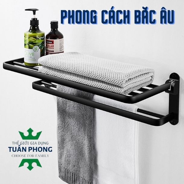 Kệ Treo Khăn Tắm,Giá Đựng Quần Áo Nhà Tắm Sơn Tĩnh Điện Phong Cách Hiện Đại Bắc Âu