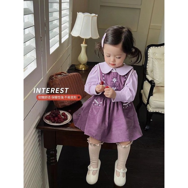 Set Áo Váy Thời Trang Mùa Thu 2022 Phong Cách Mới Cho Bé Gái