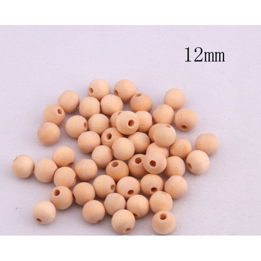 0.5kg Hạt gỗ tròn có lỗ xỏ đủ size 4-40mm