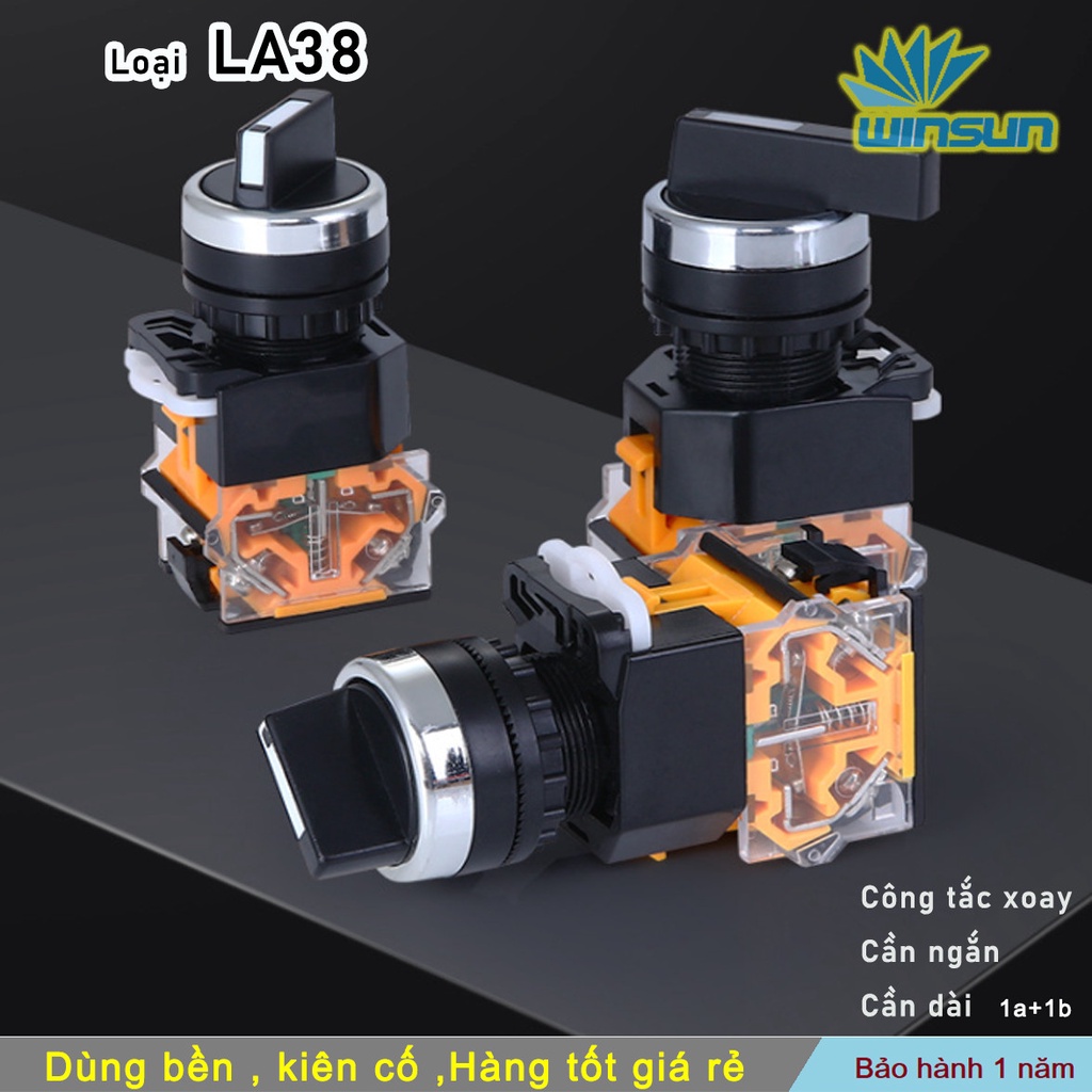 Công tắc xoay chuyển mạch 2 vị trí, 3 vị trí phi 22 LA38 Winsun