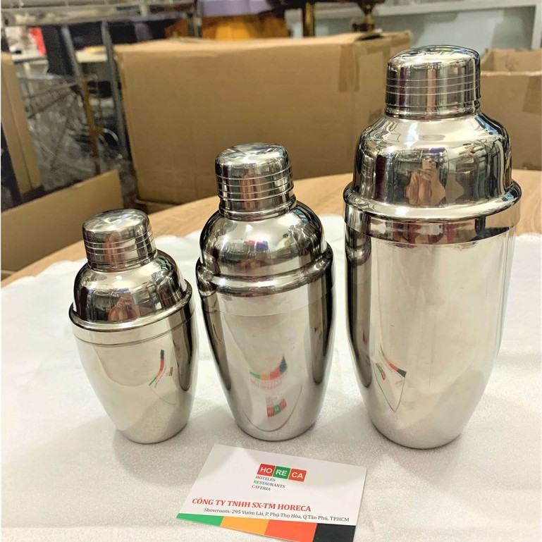 BÌNH LẮC RƯỢU (Cocktail Shaker), Dụng cụ pha rượu Inox không rỉ - nhiều kích thước