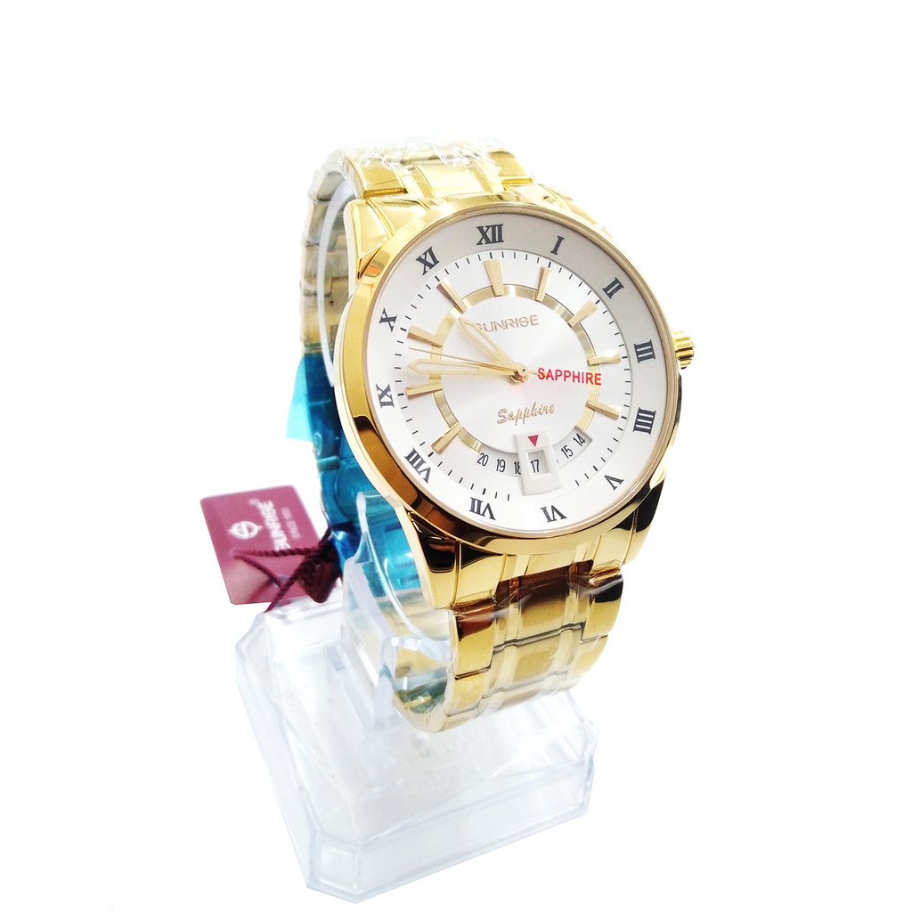 [Tặng ví da nam] Đồng hồ Sunrise nam SR26 NAMT màu vàng, mặt trắng, thiết kế sang trọng, bảo hành 12 tháng | BigBuy360 - bigbuy360.vn