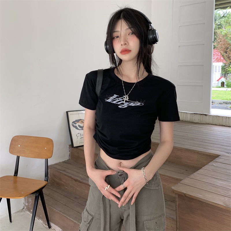 Áo Thun Nữ Cổ Tròn Ngắn Tay In Hình Thời Trang Mùa Hè