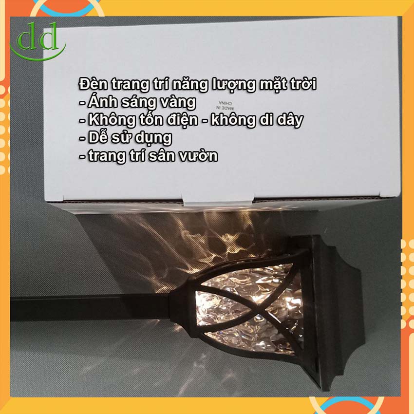 Đèn trang trí sân vườn năng lượng mặt trời, hàng cao cấp ánh sáng vàng 0411