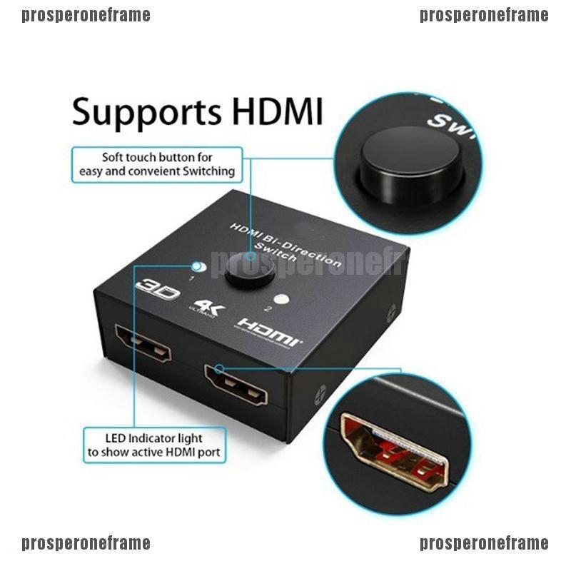 (chuyên Nghiệp) Bộ Chia 2 Cổng Hdmi 2x1 1x2