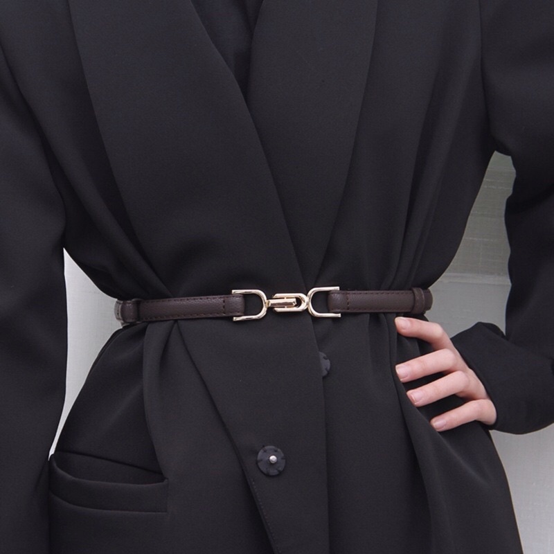 Belt váy bản nhỏ 1.4cm simsimvintage ĐV021 Đai nịt váy áo vest blazer size nhỏ chất da nới eo nhỏ