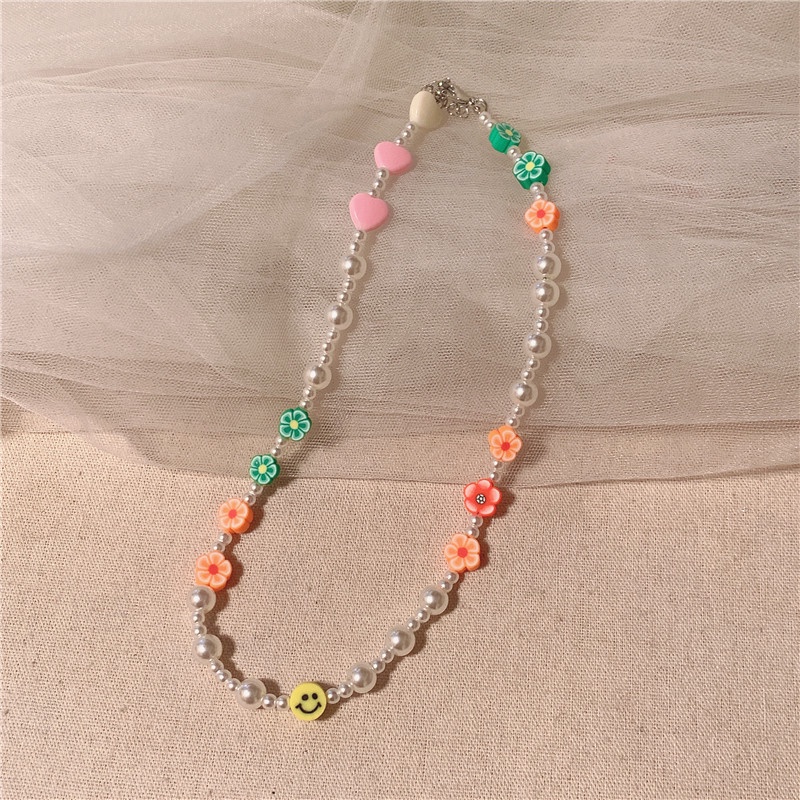 Vòng Cổ choker Mặt Ngôi Sao Cười Ngọc Trai Dễ Thương Phong Cách Hàn Quốc Cho Nữ CFH