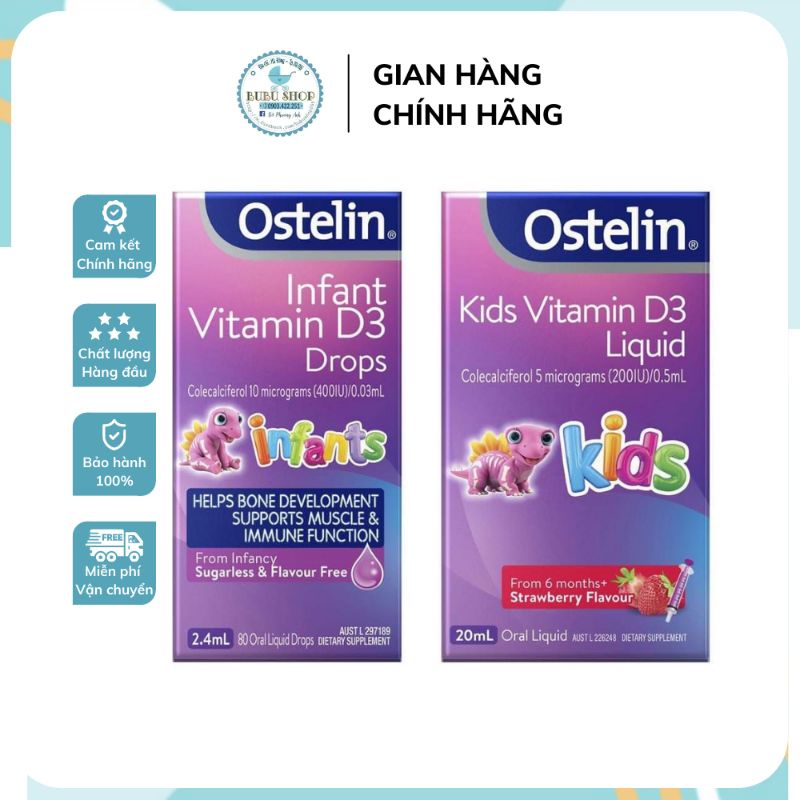 Vitamin D3 ostelin Úc cho bé dạng giọt và dạng dung dịch