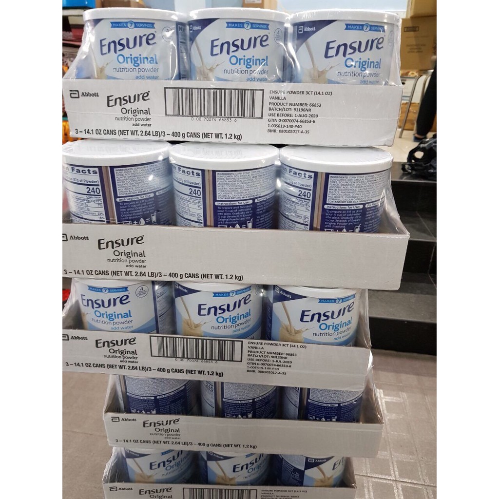 Mẫu mới 2019 Sữa Ensure Original hương Vanilla 397gr Mỹ