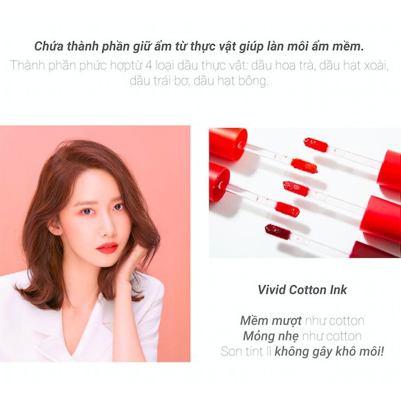 Son tint lì mềm mượt innisfree Vivid Cotton Ink 4g #6