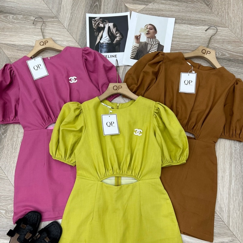 Jum giả váy khoét eo kèm tag QP