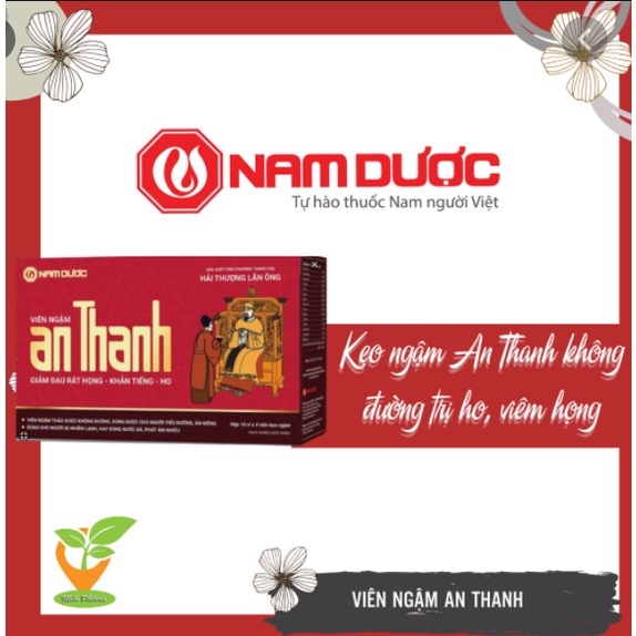 Viên Ngậm - An Thanh, Giảm Ho, Tiêu Đờm, Giảm đau rát Họng, Viêm Họng