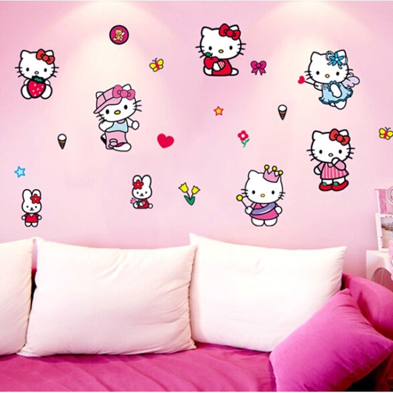 Decal dán tường kitty MS-130 [Sticker dán tường]