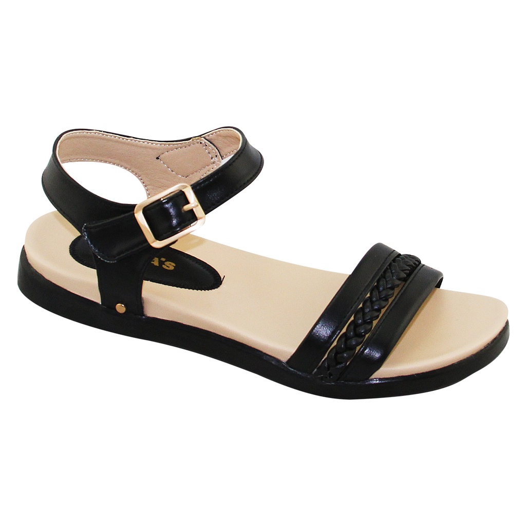 GIÀY SANDAL QUAI HẬU ĐẾ BẰNG QUAI NGANG NỮ BITA'S SYN.259 (ĐEN + HỒNG + TRẮNG) - BITAS