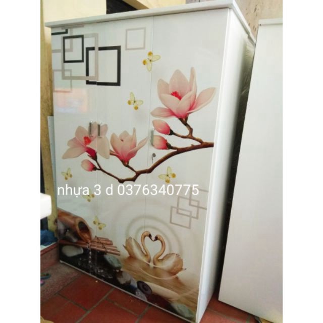 [Chỉ ship HN] Tủ nhựa đài Loan 3 cánh người lớn 180x126cm freeship HN