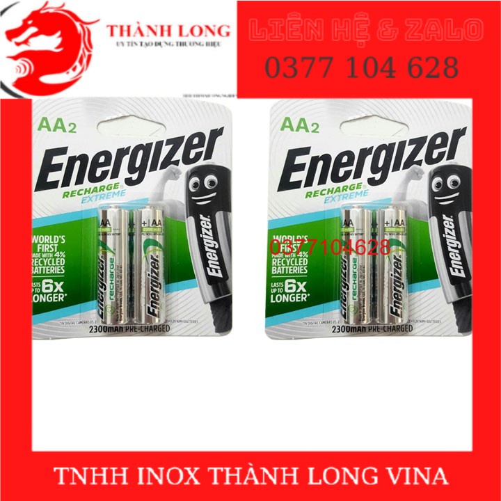 2 vỉ pin sạc AA Energizer 2300mah, pin sạc tiểu AA NIMH