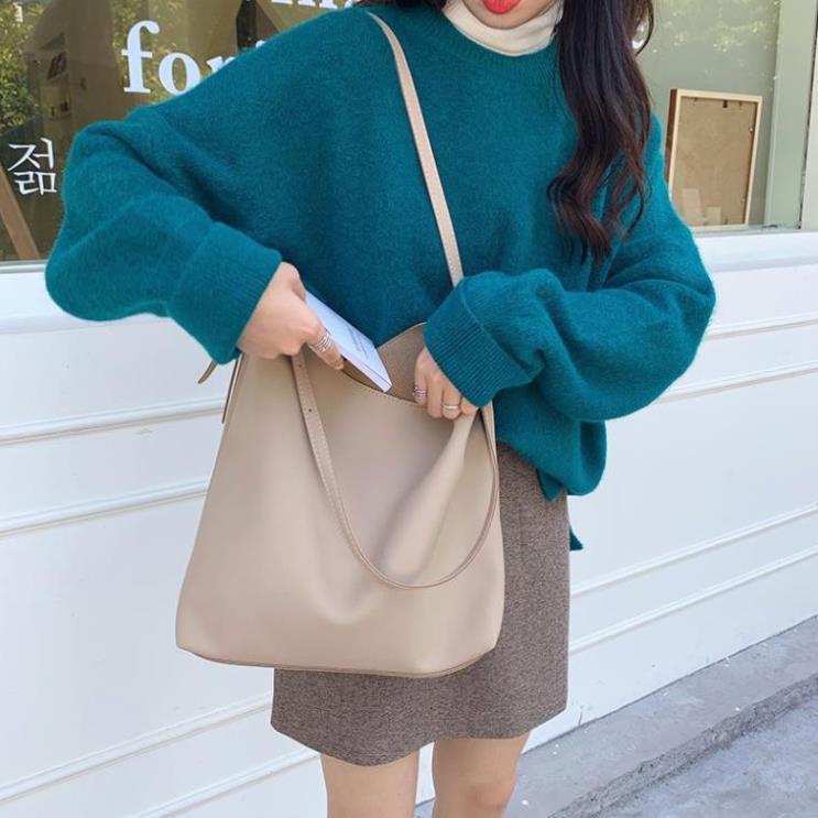 Túi tote cao cấp da Pu mềm, đeo vai nữ ulzzang, đựng A4, đi học, đi làm