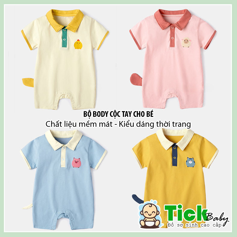 Body Áo Liền Quần Cộc Tay Mặc Đi Chơi Và Chụp Ảnh Cho Bé Trai 100% Cotton Thoáng Mát