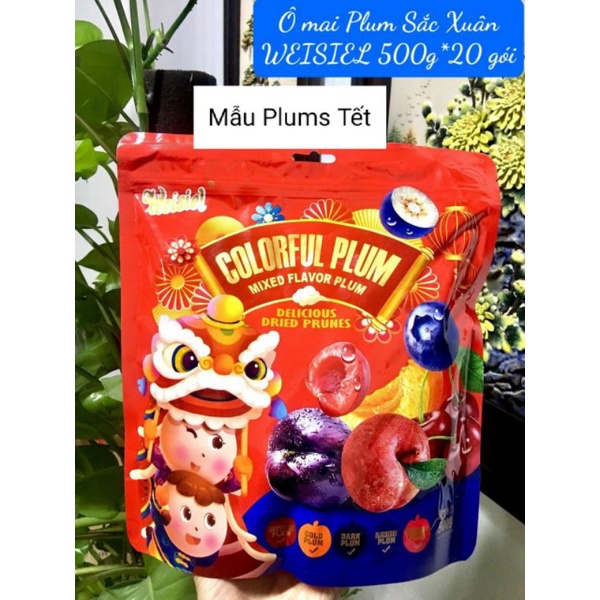 Ô mai mận mix 6vị Đài Loan 500g Plums cầu vồng