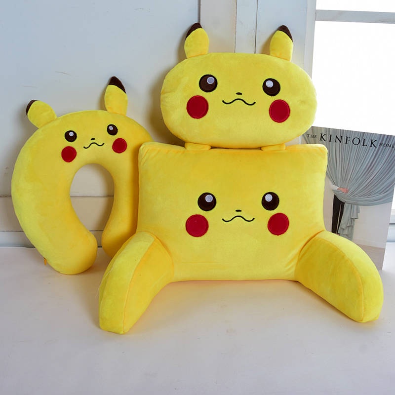 Gối kê cổ / eo / tựa lưng phổ biến cho xe hơi họa tiết pikachu hoạt hình dễ thương thích hợp phố mùa