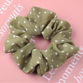 Dây Buộc Tóc Scrunchies Vòng Chấm Bi