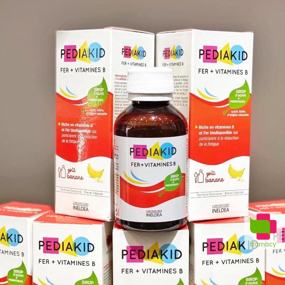 Siro sắt và vitamin B Pediakid Fer + Vitamines B, Pháp (125ml) hỗ trợ ăn ngon, tăng hấp thu cho trẻ từ 6 tháng tuổi