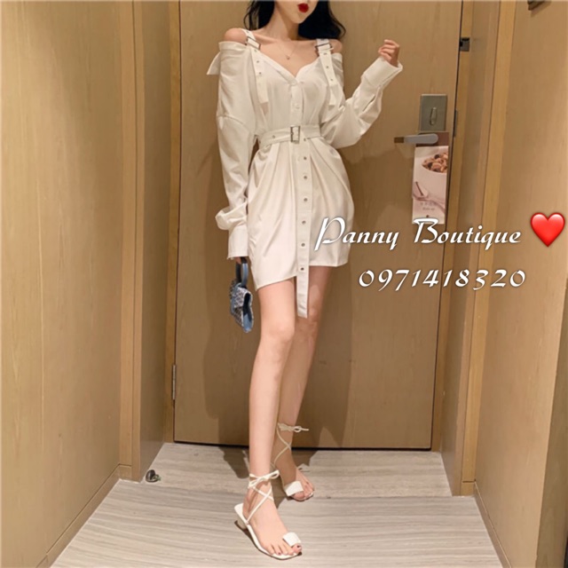 Đầm kiểu sơmi khuy đai cá tính, style ulzzang Hàn Quốc 🌻 Panny Boutique 🌻