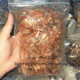 Bánh tráng phơi sương trộn sate Cay