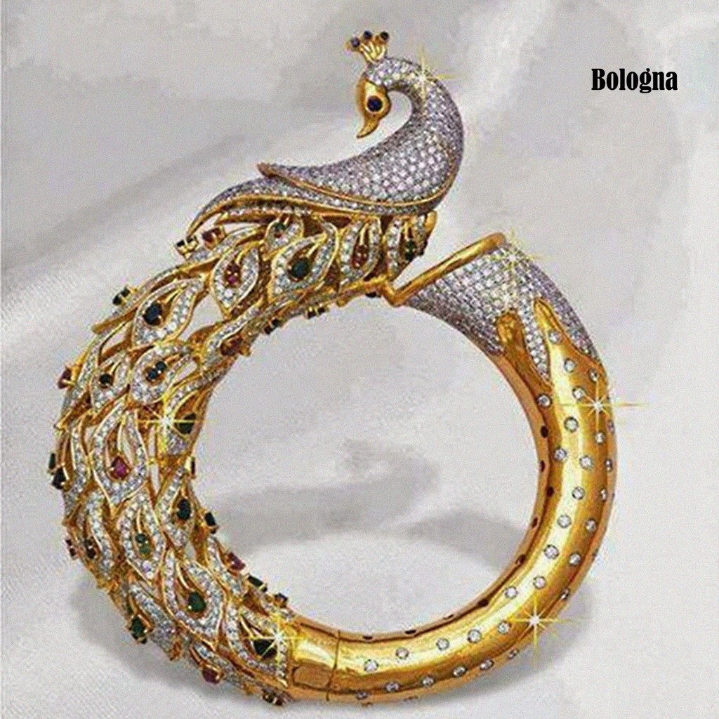 Nhẫn HợP Kim ĐíNh Đá HìNh Đuôi Công Xinh XắN