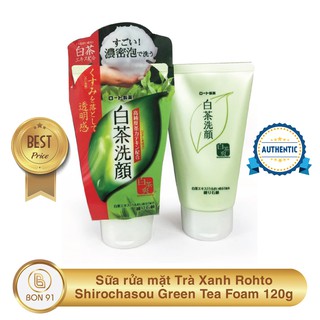 Sữa rửa mặt Trà Xanh Rohto Shirochasou Green Tea Foam 120g - Bon91