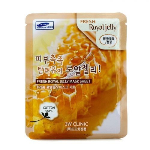 Mặt nạ chiết xuất sữa ong chúa 3W Clinic Fresh Royal Jelly Mask Sheet