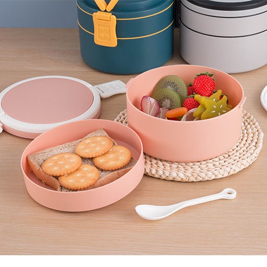 [Giao Hàng 24h] Hộp Đựng Cơm Trưa Hai Tầng Phong Cách Có Thể Hâm Nóng Trong Lò Vi Sóng