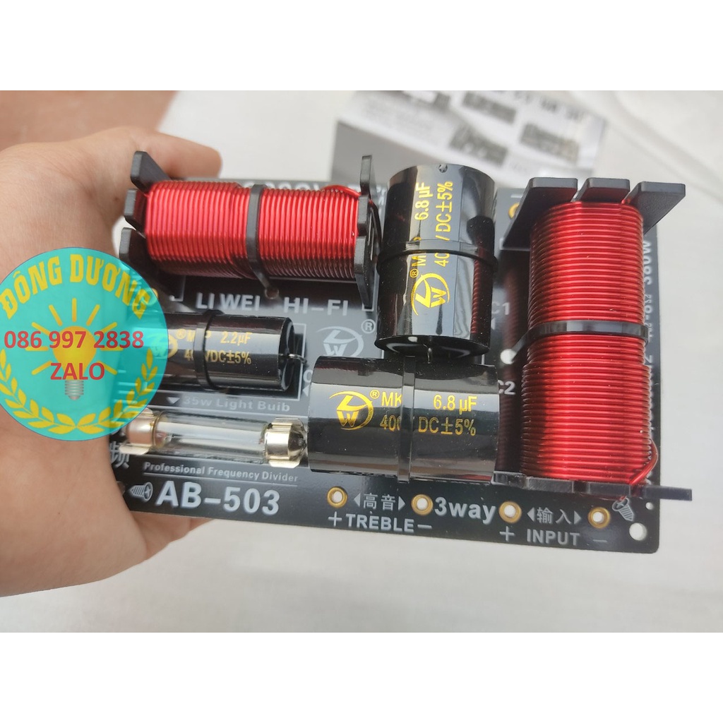 MẠCH PHÂN TẦN 3 ĐƯỜNG TIẾNG AB503  - MẠCH 1BASS -1TRUNG 1 TREBLE- GIÁ 2 MẠCH
