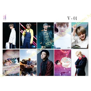 [BTS] Set Sticker V Taehyung - 9 mẫu (có nhiều mẫu hình dán Kpop)