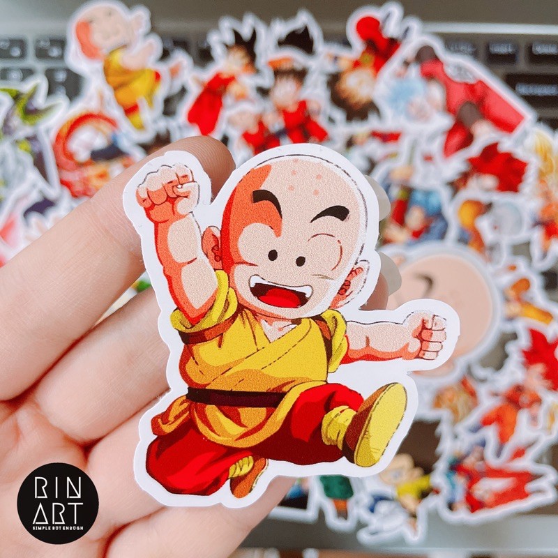 STICKER SONGOKU CÁ TÍNH DÁN TRANG TRÍ ĐIỆN THOẠI LAPTOP VALI MŨ BẢO HIỂM XE MÁY TỦ KỆ,...