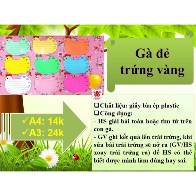 Gà đẻ trứng vàng A4 - Đồ dùng dạy học Ruby