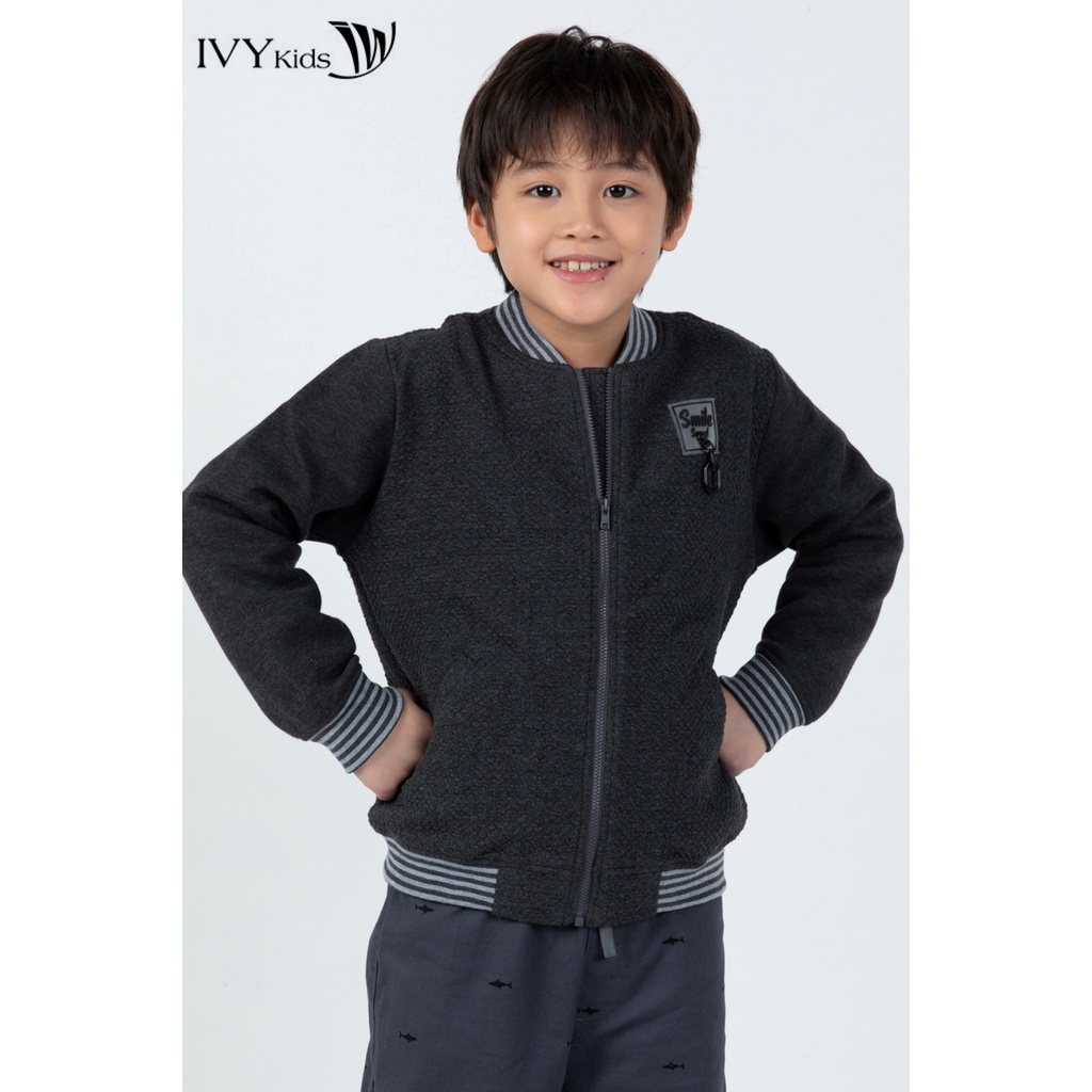 Áo khoác thu Smile bé trai IVY moda MS 77K1412