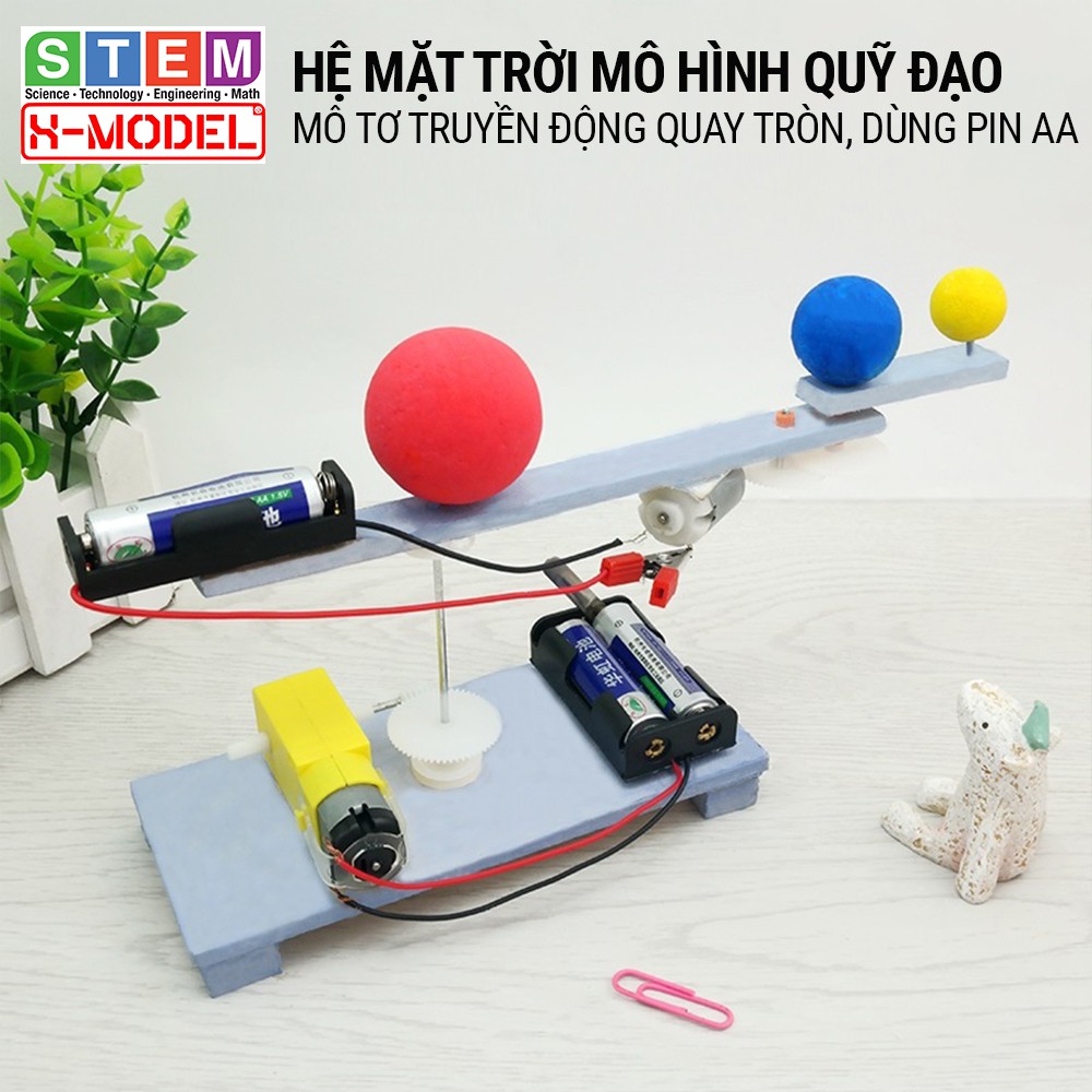 Đồ chơi thông minh STEM mô hình lắp ráp Hệ Mặt Trời quỹ đạo (Mặt trời- Trái Đất- Mặt trăng) ST109 XMODEL cho bé