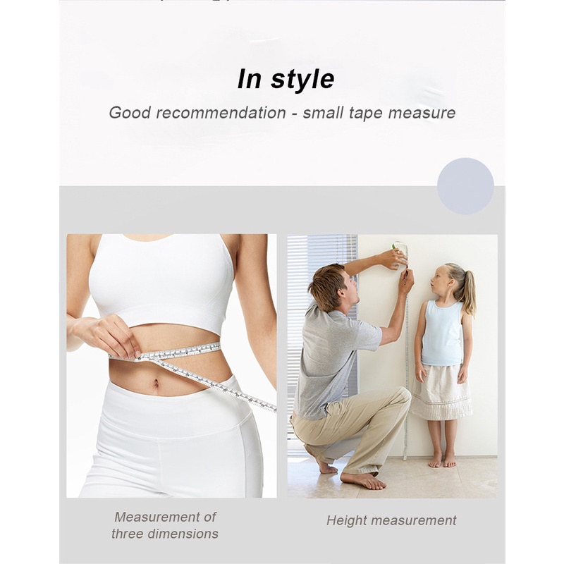 ღ 1.5M Đường May Thước Dây Nhà Học Sinh Di Động Cơ Thể Đo Thước Mềm Cm Dual 2 Mặt Có Thể Thu Vào Dụng Cụ May Vá