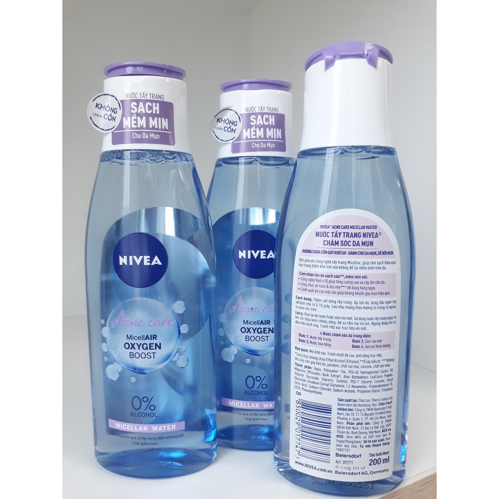 Nước Tẩy Trang Da Mụn Nivea Acne Care Micellar Water 200ml