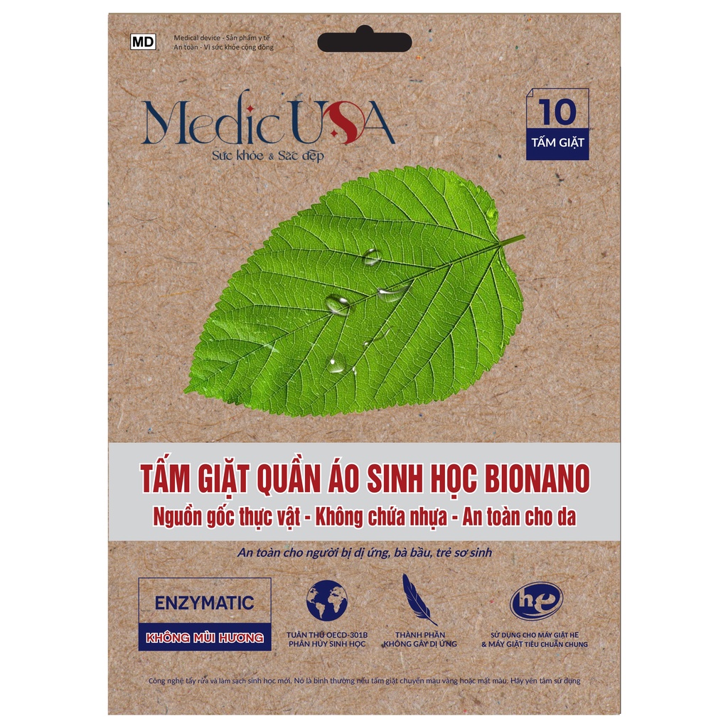 Tấm giặt quần áo sinh học BioNano MedicUSA cho người bị dị ứng, bà bầu và trẻ nhỏ