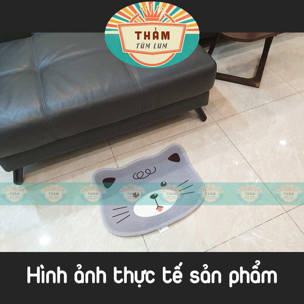 Thảm chùi chân thảm lau chân hình Mặt Gấu chất liệu mềm mịn - carmi deco hàn quốc -CM1