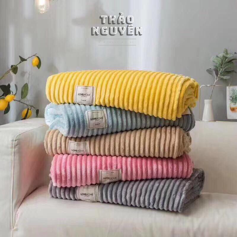Chăn Hè Thu,Chăn Văn Phòng Nỉ Nhung Kẻ Tăm KT 2M x 2M3