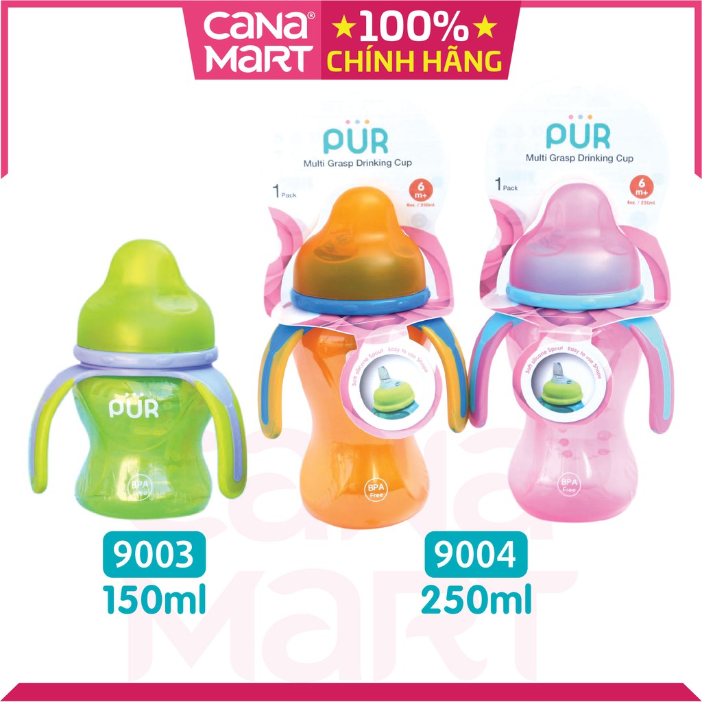 Bình tập uông nước cho bé PUR (bình có 3 quai) (9003,9004) không chứa BPA