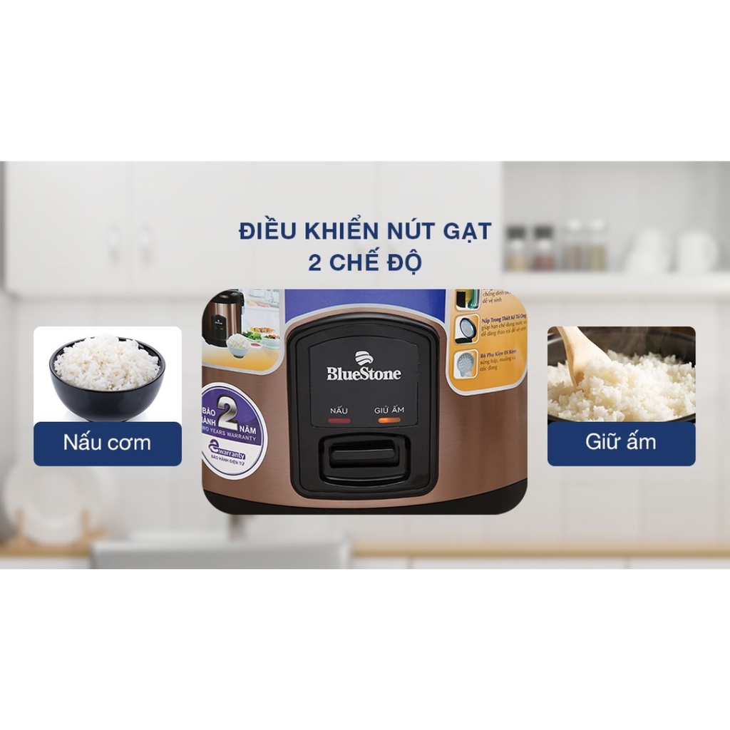 Nồi cơm điện Bluestone RCB-5512 1.2L 500W nồi cơm điện nắp gài - Bảo Hành 24 Tháng Toàn Quốc