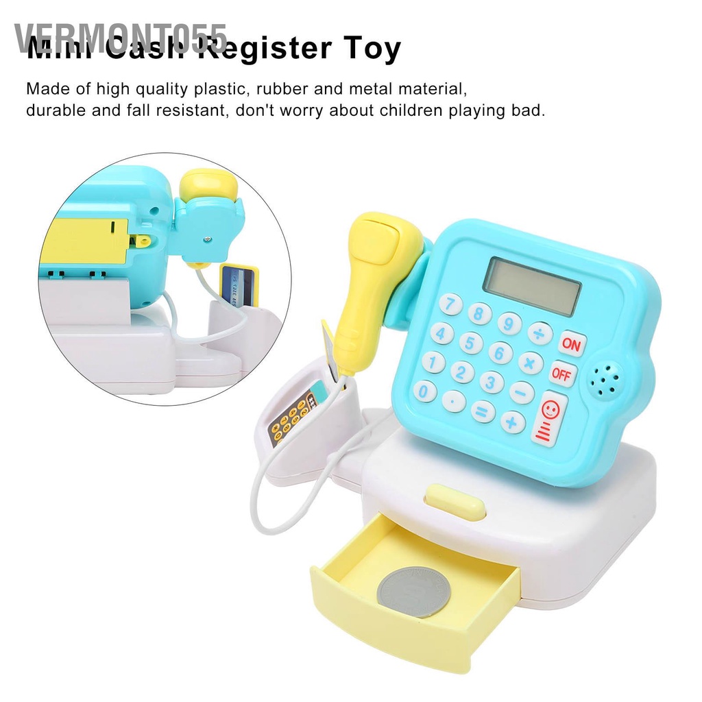 Có thể bán buôn Trẻ em Máy tính tiền mini Đồ chơi mô phỏng Thẻ ngân hàng Bộ xu cho trẻ trên 3 tuổi Vermont055 Hàng giao ngay