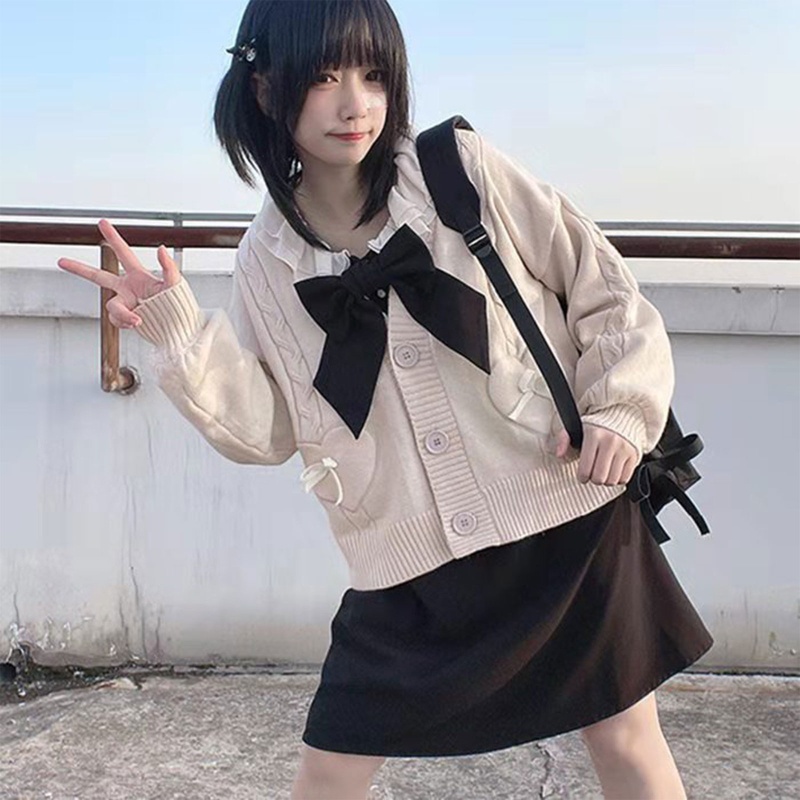 Brroa Áo Khoác Cardigan Dệt Kim Dáng Rộng Cài Nút Thời Trang Mùa Thu Cho Nữ