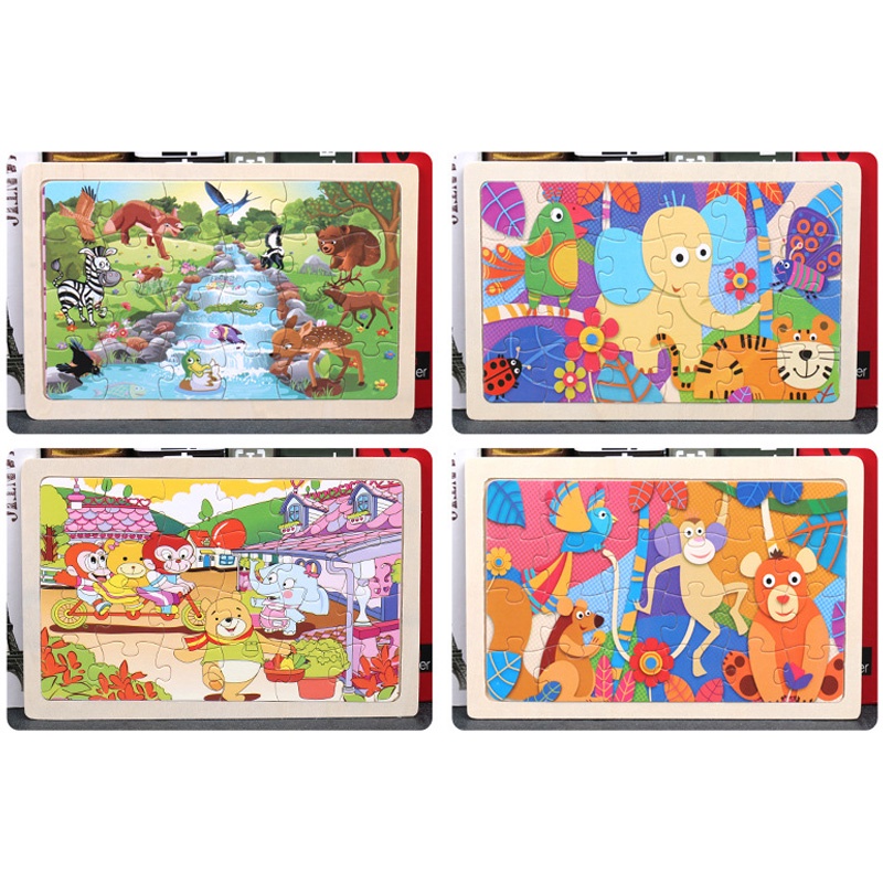 Đồ chơi trẻ em tranh ghép hình tranh ghép gỗ xếp hình cho bé ghép hình ảnh con vật giúp bé phát triển trí tuệ