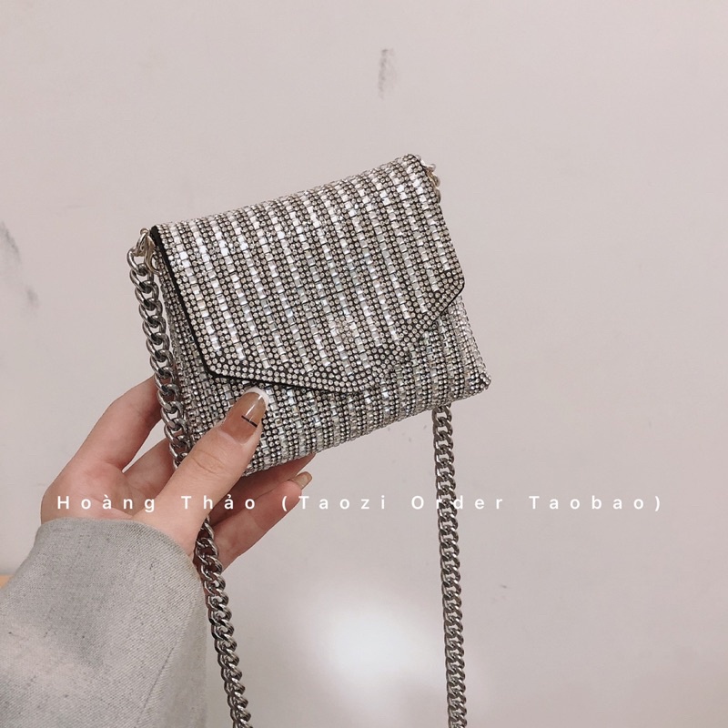 Túi mini đeo chéo đính đá sang chảnh xịn lấp lánh siêu đẹp lung linh ♥️